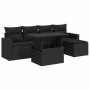 Set de sofás de jardín 6 piezas y cojines ratán sintético negro de , Conjuntos de jardín - Ref: Foro24-3326296, Precio: 440,0...