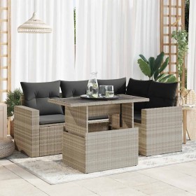 Set de sofás jardín y cojines 5 pzas ratán sintético gris claro de , Conjuntos de jardín - Ref: Foro24-3326313, Precio: 416,3...
