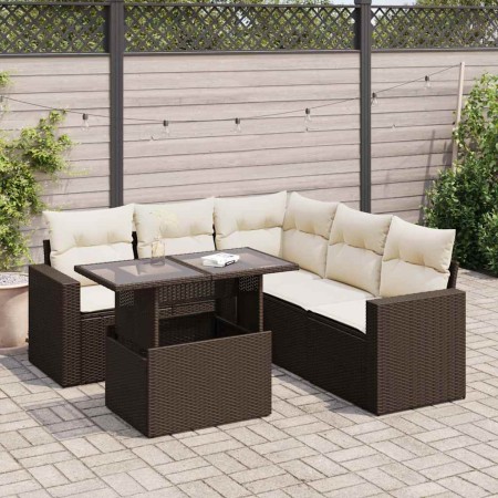 Set sofás de jardín 6 piezas y cojines ratán sintético marrón de , Conjuntos de jardín - Ref: Foro24-3326324, Precio: 465,52 ...