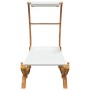 Tumbona con dosel madera maciza curvada crema 100x190x134 cm de vidaXL, Camas para exteriores - Ref: Foro24-313943, Precio: 1...