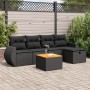 Set de sofás de jardín 6 piezas y cojines ratán sintético negro de , Conjuntos de jardín - Ref: Foro24-3325835, Precio: 384,7...