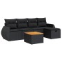 Set de sofás de jardín 6 piezas y cojines ratán sintético negro de , Conjuntos de jardín - Ref: Foro24-3325835, Precio: 384,7...