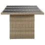 Mesa de comedor jardín vidrio y ratán PE marrón 200x100x74 cm de vidaXL, Mesas de jardín - Ref: Foro24-310141, Precio: 185,02...