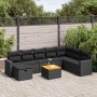 Set de sofás de jardín con cojines 9 pzas ratán sintético negro de , Conjuntos de jardín - Ref: Foro24-3325800, Precio: 566,9...