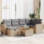 Set sofás de jardín 7 piezas y cojines ratán sintético beige de , Conjuntos de jardín - Ref: Foro24-3325790, Precio: 477,09 €...