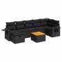 Set de sofás de jardín y cojines 8 piezas ratán sintético negro de , Conjuntos de jardín - Ref: Foro24-3325821, Precio: 515,9...