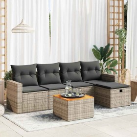 Set de muebles de jardín 6 pzas y cojines ratán sintético gris de , Conjuntos de jardín - Ref: Foro24-3325784, Precio: 357,06...