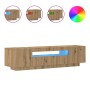 Mueble de TV luces LED madera roble artisan 160x35x40 cm de , Muebles TV - Ref: Foro24-856360, Precio: 119,05 €, Descuento: %