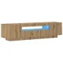 Mueble de TV luces LED madera roble artisan 160x35x40 cm de , Muebles TV - Ref: Foro24-856360, Precio: 125,69 €, Descuento: %
