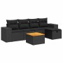 Set de sofás de jardín 6 piezas y cojines ratán sintético negro de , Conjuntos de jardín - Ref: Foro24-3325863, Precio: 391,1...