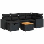 Set de sofás de jardín 7 pzas con cojines ratán sintético negro de , Conjuntos de jardín - Ref: Foro24-3325786, Precio: 472,2...