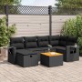 Set de sofás de jardín 7 pzas con cojines ratán sintético negro de , Conjuntos de jardín - Ref: Foro24-3325814, Precio: 477,2...