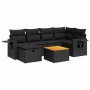 Set de sofás de jardín 7 pzas con cojines ratán sintético negro de , Conjuntos de jardín - Ref: Foro24-3325814, Precio: 477,2...