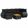 Set de sofás de jardín 7 pzas con cojines ratán sintético negro de , Conjuntos de jardín - Ref: Foro24-3325842, Precio: 471,7...
