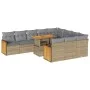 Set sofás jardín y cojines 11 pzas ratán sintético acacia beige de , Conjuntos de jardín - Ref: Foro24-3327762, Precio: 794,1...