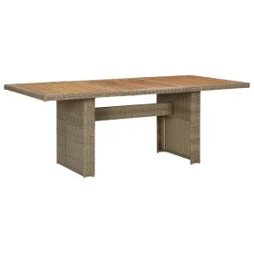 Mesa de comedor de jardín ratán sintético marrón 200x100x74 cm de vidaXL, Mesas de jardín - Ref: Foro24-310143, Precio: 175,3...