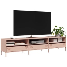 Mueble para TV acero laminado en frío rosa 202x39x43,5 cm de , Muebles TV - Ref: Foro24-851347, Precio: 174,83 €, Descuento: %