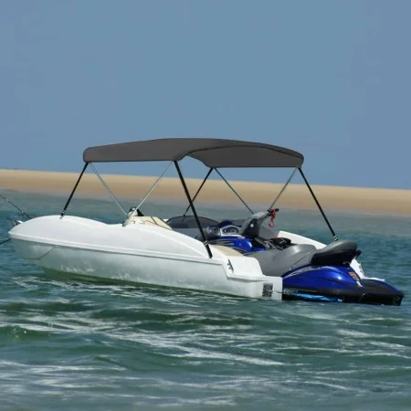 Bimini-Markise mit 2 anthrazitgrauen Bögen 180x130x110 cm von vidaXL, Aufbewahrungsabdeckungen für Boote - Ref: Foro24-93130,...