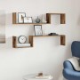 Estante de pared 2 uds madera ingeniería envejecida 100x15x20cm de , Estantes y estanterías - Ref: Foro24-856612, Precio: 35,...