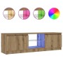 Mueble de TV luces LED madera roble artisan 120x30x36 cm de , Muebles TV - Ref: Foro24-856348, Precio: 63,08 €, Descuento: %