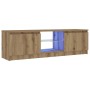Mueble de TV luces LED madera roble artisan 120x30x36 cm de , Muebles TV - Ref: Foro24-856348, Precio: 63,08 €, Descuento: %