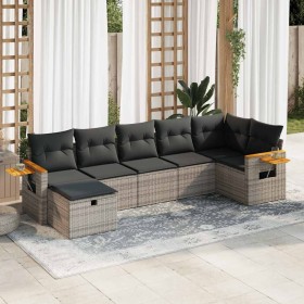 Set de sofás de jardín 7 pzas con cojines ratán sintético gris de , Conjuntos de jardín - Ref: Foro24-3325987, Precio: 461,22...