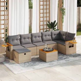 Set de sofás de jardín y cojines 8 piezas ratán sintético beige de , Conjuntos de jardín - Ref: Foro24-3325993, Precio: 506,6...
