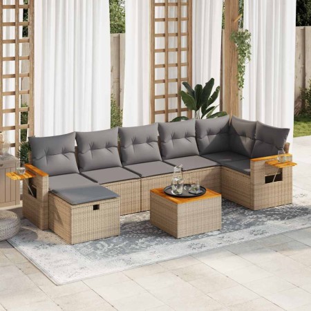 Set de sofás de jardín y cojines 8 piezas ratán sintético beige de , Conjuntos de jardín - Ref: Foro24-3325993, Precio: 506,6...