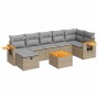 Set de sofás de jardín y cojines 8 piezas ratán sintético beige de , Conjuntos de jardín - Ref: Foro24-3325993, Precio: 506,6...