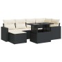 Set de sofás de jardín 7 pzas con cojines ratán sintético negro de , Conjuntos de jardín - Ref: Foro24-3326347, Precio: 477,4...