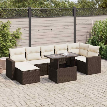 Set sofás de jardín 8 piezas y cojines ratán sintético marrón de , Conjuntos de jardín - Ref: Foro24-3326364, Precio: 548,03 ...