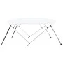 Toldo Bimini de 4 arcos blanco 243x(230-244)x137 cm de vidaXL, Cubiertas para almacenamiento de barcas - Ref: Foro24-93140, P...