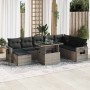 Set de sofás de jardín con cojines 9 pzas ratán sintético gris de , Conjuntos de jardín - Ref: Foro24-3326531, Precio: 620,48...