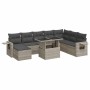 Set muebles jardín 9 pzas y cojines ratán sintético gris claro de , Conjuntos de jardín - Ref: Foro24-3326533, Precio: 644,02...