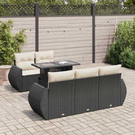 Set de sofás de jardín 6 piezas y cojines ratán sintético negro de , Conjuntos de jardín - Ref: Foro24-3326567, Precio: 479,5...