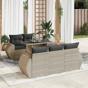 Set de sofás de jardín 6 pzas y cojines ratán sintético gris de , Conjuntos de jardín - Ref: Foro24-3326573, Precio: 509,29 €...