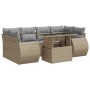 Set sofás de jardín 7 piezas y cojines ratán sintético beige de , Conjuntos de jardín - Ref: Foro24-3326590, Precio: 544,11 €...