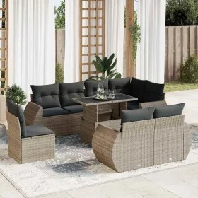 Set de sofás de jardín con cojines 9 pzas ratán sintético gris de , Conjuntos de jardín - Ref: Foro24-3326661, Precio: 719,01...