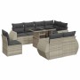 Set muebles jardín 9 pzas y cojines ratán sintético gris claro de , Conjuntos de jardín - Ref: Foro24-3326663, Precio: 786,22...