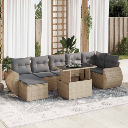 Set de sofás de jardín y cojines 8 piezas ratán sintético beige de , Conjuntos de jardín - Ref: Foro24-3326680, Precio: 559,1...