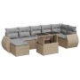 Set de sofás de jardín y cojines 8 piezas ratán sintético beige de , Conjuntos de jardín - Ref: Foro24-3326680, Precio: 559,1...