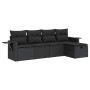 Set de muebles de jardín 5 pzas y cojines ratán sintético negro de , Conjuntos de jardín - Ref: Foro24-3325461, Precio: 356,1...