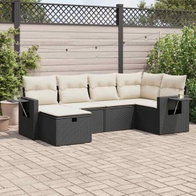 Set de sofás de jardín 6 piezas y cojines ratán sintético negro de , Conjuntos de jardín - Ref: Foro24-3325482, Precio: 387,1...