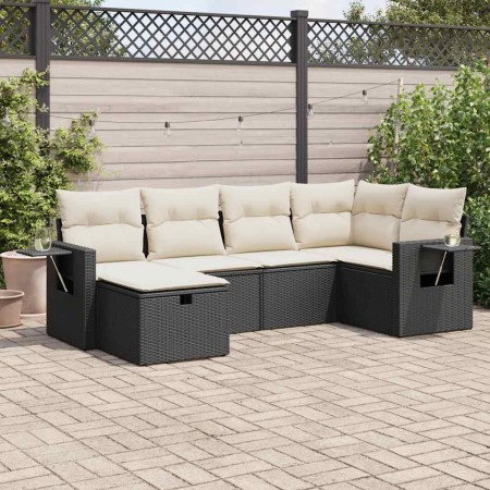 Set de sofás de jardín 6 piezas y cojines ratán sintético negro de , Conjuntos de jardín - Ref: Foro24-3325482, Precio: 387,1...