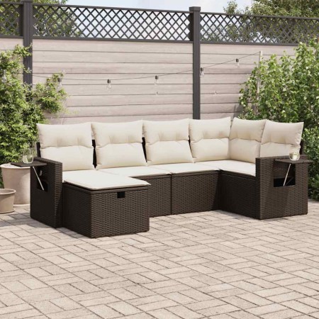 Set sofás de jardín 6 piezas y cojines ratán sintético marrón de , Conjuntos de jardín - Ref: Foro24-3325489, Precio: 411,25 ...