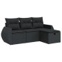 Juego de sofás jardín 4 pzas con cojines ratán sintético negro de , Conjuntos de jardín - Ref: Foro24-3325551, Precio: 283,04...
