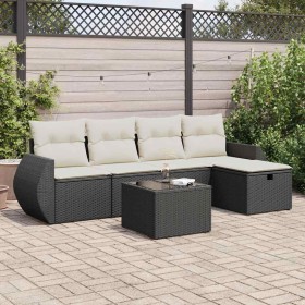 Set de sofás de jardín 6 piezas y cojines ratán sintético negro de , Conjuntos de jardín - Ref: Foro24-3325572, Precio: 367,0...