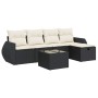 Set de sofás de jardín 6 piezas y cojines ratán sintético negro de , Conjuntos de jardín - Ref: Foro24-3325572, Precio: 367,0...