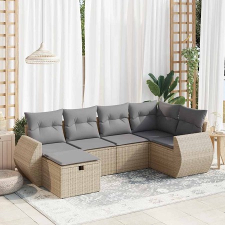 Juego de sofás jardín con cojines 6 pzas ratán sintético beige de , Conjuntos de jardín - Ref: Foro24-3325585, Precio: 430,60...