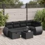 Set de sofás de jardín 7 pzas con cojines ratán sintético negro de , Conjuntos de jardín - Ref: Foro24-3325591, Precio: 453,3...
